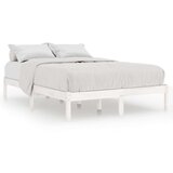 vidaXL posteljni okvir bel iz trdne borovine 135x190 cm UK Double | Shoptok.si