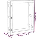  Stalak za drva za ogrjev sivi 80x25x100 cm od masivne borovine | shoptok.hr