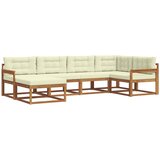  Set vanjskih sofa 6 kom. Prirodna i krem Smeđa 327 x 168,5 x 73 cm | shoptok.hr