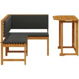  Set za objedovanje u vrtu s jastučićima 2 dijela od čvrstog drva akacije | shoptok.hr
