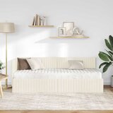 Kutni krevetni okvir s madracem 2 kom. Krema Baršun | shoptok.hr