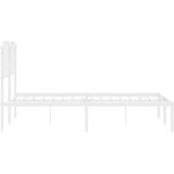  Metalni okvir za krevet s uzglavljem bijeli 150x200 cm | shoptok.hr