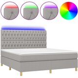  box spring s madracem LED svjetlosivi 160x200 cm tkanina | shoptok.hr