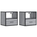 Maison Chic Stenski Dvo delni komplet Nočne omarice - Nočne mize siva sonoma 40x31x39,5 cm, (21687644) Cene