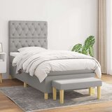  Box spring postelja z vzmetnico svetlo siva 80x200 cm blago, (20790419) Cene