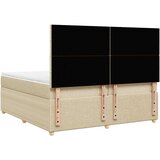  Krevet s oprugama i madracem krem 200 x 200 cm od tkanine | shoptok.hr