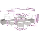  Sjedeća garnitura za vrt 10 kom. Crna poliratan 319 x 154 x 85 cm | shoptok.hr