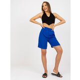 Fashion Hunters Elegant long, cobalt shorts with a high waist Cene