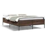 Furnova Posteljni okvir rjav hrast 120x200 cm inženirski les in kovina, (21943596) | Shoptok.si