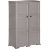 vidaXL Plastična omarica 79x43x125 cm izgled lesa siva Cene