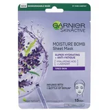 Garnier SkinActive Moisture Bomb Super Hydrating + Anti-Fatigue vlažilna in posvetlitvena maska za utrujeno kožo 1 ks za ženske