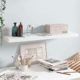 vidaXL Stenska polica visok sijaj bela 90x23,5x3,8 cm MDF | Shoptok.si