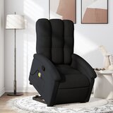 The Living Store Masažni naslanjač s funkcijo vstajanja črno blago - Dvižni Masažni Naslanjač, (21572778) | Shoptok.si