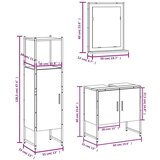  3-dijelni set kupaonskih ormarića boja hrasta sonome drveni | shoptok.hr