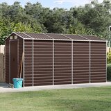 vidaXL vrtna lopa rjava 191x385x198 cm pocinkano jeklo | Shoptok.si