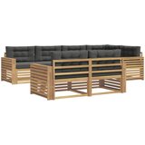  Set vanjskih sofa 7 kom. Bijela i antracit Poliester Smeđa 327 x 168,5 x 73 cm | shoptok.hr