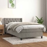 Box spring krevet s madracem svjetlosivi 80 x 200 cm baršunasti | shoptok.hr