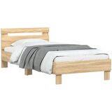  Okvir za krevet s uzglavljem boja hrasta 75x190 cm drveni | shoptok.hr