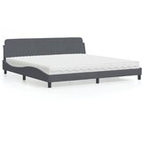  Krevet s madracem Dover tamnosivi 200x200 cm baršunasti | shoptok.hr