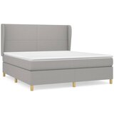 The Living Store Box spring postelja z vzmetnico svetlo siva 160x200 cm žamet - Box Spring Postelja, (21493168) | Shoptok.si