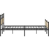 Metalni Kovinski posteljni okvir brez vzmetnice sonoma hrast 193x203 cm, (21829568) | Shoptok.si
