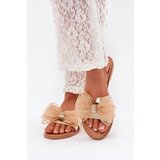 Boto Ladies flat sandals with tulle bow gold Tanira | Shoptok.si