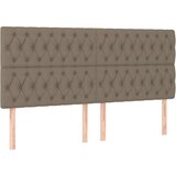  Posteljni okvir z vzglavjem taupe 200x200 cm blago, (20794801) | Shoptok.si
