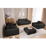Ropez Temno siva sedežna garnitura iz rebrastega žameta 213 cm Justin – | Shoptok.si