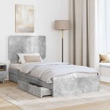  Okvir za krevet s ladicama Betonski sivi 75 x 190 cm | shoptok.hr