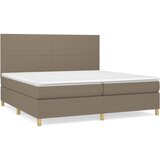  Krevet s oprugama i madracem smeđesivi 200x200 cm od tkanine | shoptok.hr