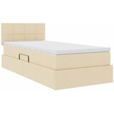  LED krevet za pohranu s madracem Krema 90 x 200 cm Tkanina | shoptok.hr