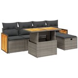 Maison Chic Seti vrtnega pohištva - Vrtna garnitura - Vrtni pohištvo set 6-delna z blazinami siv poli ratan, (21804742) | Shoptok.si