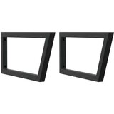  Zidna polica za Lavabo - Umivaonik od čelika i masivnog bagremovog drva - tamno smeđa i crna 140 x 60 x 2 cm 1 Trapez | shoptok.hr