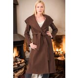 Dewberry Z6679 LADIES' COAT-PLAIN BROWN | Shoptok.si