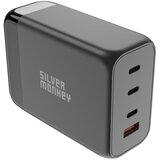 SILVER MONKEY Zmogljiv 200 W GaN polnilnik s 3xUSB-C PD USB-A QC 3.0 napajalnim kablom, črn, (21580910) Cene
