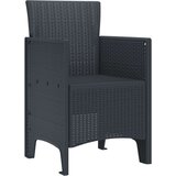 vidaXL Vrtni stol Set 4 Antracit Poli Ratan Srednje Lahki | Shoptok.si