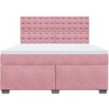 vidaXL Box spring postelja z vzmetnico roza 180x200 cm žamet | Shoptok.si