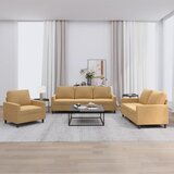 vidaXL Sedežna garnitura 3-delna z blazinami rjav žamet | Shoptok.si