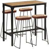 vidaXL Barska garnitura 5 kosov trden robusten mangov les in kovina | Shoptok.si