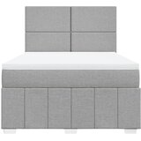  Krevet box spring s madracem svjetlosivi 140x200 cm od tkanine Slike