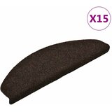  Prostirke za stepenice, samoljepljive, 15 kom, 65x21x4 cm, tamnosmeđe, poluokrugle, velike | shoptok.hr