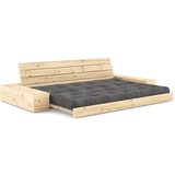 Karup Design Črna/antracitno siva raztegljiva sedežna garnitura iz rebrastega žameta 244 cm Base – | Shoptok.si