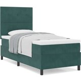 Box Postelja s škatlastim vzmetenjem z vzmetnico temno zelena 80x200 cm žamet, (22053943) | Shoptok.si