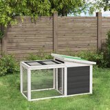vidaXL Kavez za zečeve sivi 100 5 x 54 x 55 cm od masivne borovine | shoptok.hr