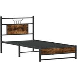 vidaXL Posteljni okvir brez vzmetnice hrast 90x190 cm inženirski les | Shoptok.si