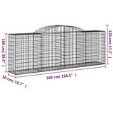  Lučne gabionske košare 4 kom 300x50x100/120cm pocinčano željezo | shoptok.hr