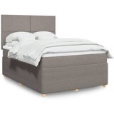 vidaXL Box spring postelja z vzmetnico taupe 140x190 cm blago | Shoptok.si
