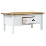  Stolić za kavu BODO bijelo-smeđi 100x55x45 cm masivna borovina | shoptok.hr
