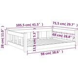  Krevet za pse 105,5x75,5x28 cm Masivno drvo Bor | shoptok.hr