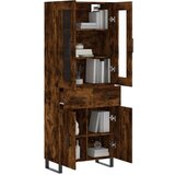  Visoka komoda dimljeni hrast 69 5x34x180 cm konstruiranog drva | shoptok.hr